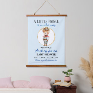 Een Kleine Prins Is Op Komst Baby Shower Hangend Wandkleed