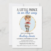 Een kleine prins is op weg naar het Baby shower Kaart (Voorkant)