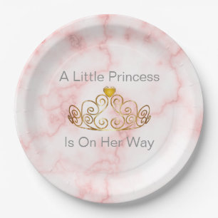 Een kleine prinses is op weg naar haar meisje Baby Papieren Bordje