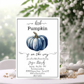 Een kleine Pumpkin Blue Baby shower uitnodiging