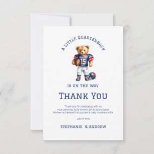 Een Kleine Quarterback Is Op Komst Baby Shower Bedankkaart