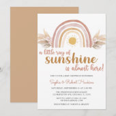 Een kleine Ray Sunshine Boho Rainbow-Baby shower Kaart (Voorkant / Achterkant)