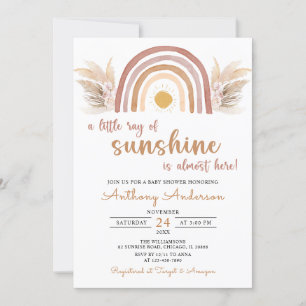 Een kleine Ray Sunshine Boho Rainbow-Baby shower Kaart