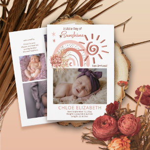 Een kleine Ray van de geboorte van Sunshine Girl Aankondiging