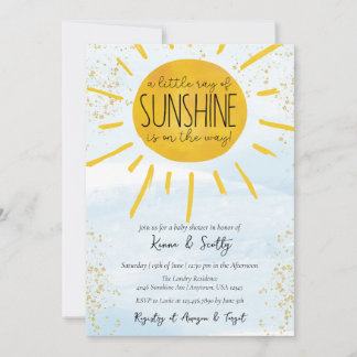 Een kleine Ray van de Sunshine Baby Boy Shower Kaart