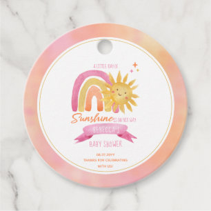Een kleine Ray van Sunshine Girl Baby shower Bedankjes Labels