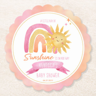 Een kleine Ray van Sunshine Girl Baby shower Kartonnen Onderzetters