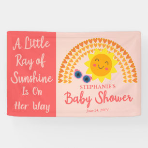 Een kleine Ray van Sunshine Girl Baby shower Spandoek
