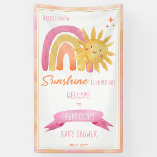 Een kleine Ray van Sunshine Girl Baby shower Spandoek