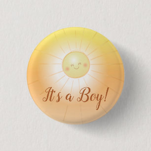 Een kleine Ray van zonneschijn Baby shower Het is  Ronde Button 3,2 Cm