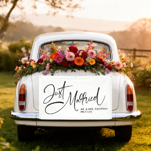 Een kleine Retro gewoon gehuwde autobanner Spandoek
