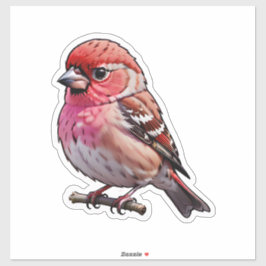 Een kleine rode vogel sticker