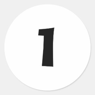 Eén kleine ronde witte nummerborden van Janz Sticker