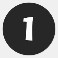 Eén kleine ronde zwarte nummerborden van Janz