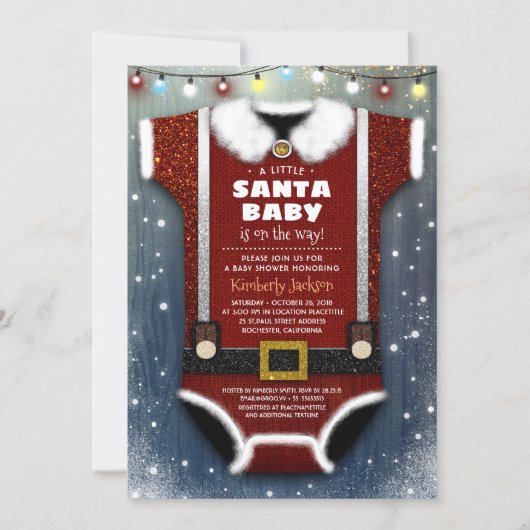 Een kleine Santa Baby is op de weg Boy Baby shower Kaart (Voorkant)