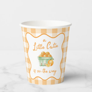 Een kleine schattige oranje babyshower papieren bekers
