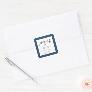 Een Kleine Slagman Honkbal Waslijn Baby Shower  Vierkante Sticker