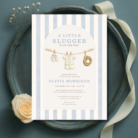 Een Kleine Slagman Waslijn Baby Shower Kaart