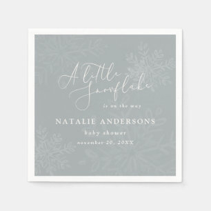 Een kleine sneeuwvlok-baby shower servet