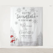 Een kleine sneeuwvlok grijze Baby shower achtergro Wandkleed (Voorkant)