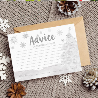 Een kleine sneeuwvlok Grijze Baby shower Advice-ka Kaart