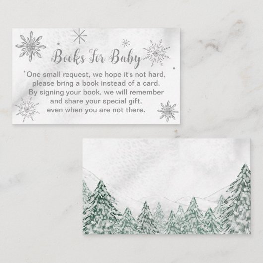Een kleine Snowflake Grey Baby shower Enclosure Ca Informatiekaartje (Voorkant / Achterkant)