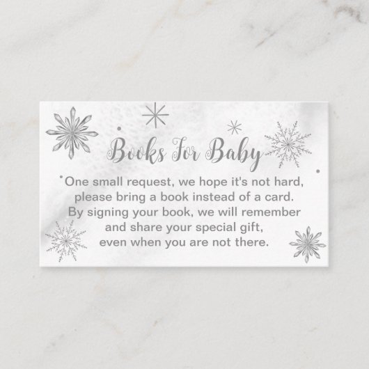 Een kleine Snowflake Grey Baby shower Enclosure Ca Informatiekaartje (Voorkant)
