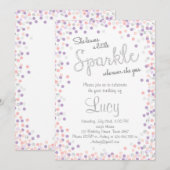 Een kleine sprankelende zilveren paarse verjaardag kaart (Voorkant / Achterkant)