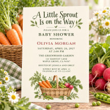 Een Kleine Spruit Gouache Boerenmarkt Baby Shower