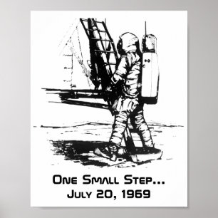 Eén kleine stapje Apollo 11-bewegend landing Poster