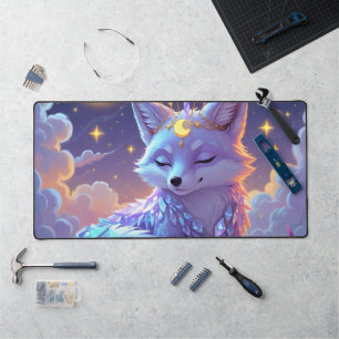Een kleine Star Whisper Moonlit Fox die vredig sla Bureaumat