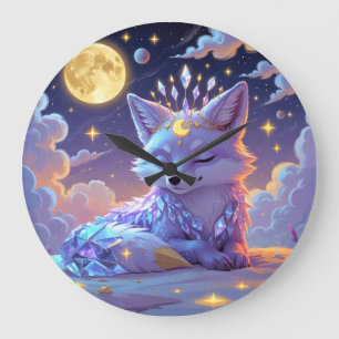 Een kleine Star Whisper Moonlit Fox die vredig sla Grote Klok