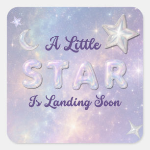 Een Kleine Ster Landt Hemelse Baby Shower Vierkante Sticker