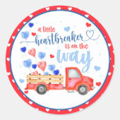 Een kleine Sticker van het Baby shower van de Hart (Voorkant)