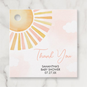 Een kleine straal van Sunshine Baby shower Square Bedankjes Labels