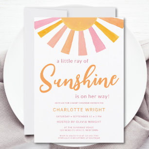 Een kleine straal van Sunshine Girl's Baby shower Kaart