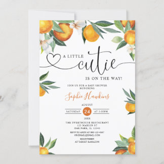 Een kleine stropdas is onderweg Oranje Baby shower Kaart