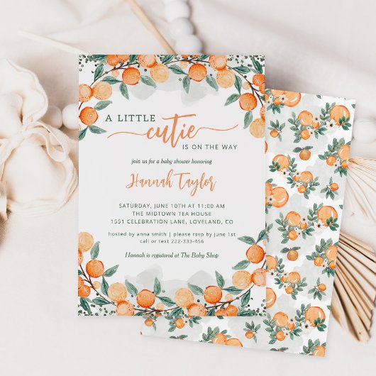 Een kleine stropdas is op weg naar Oranje Baby sho Kaart