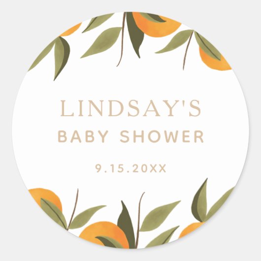 Een kleine stropdas op de weg Baby shower Ronde Sticker (Voorkant)
