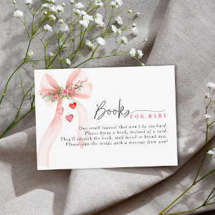Een kleine Sweetheart roze boog Valentijn Baby sho Informatiekaartje