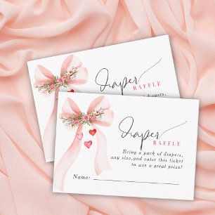 Een kleine Sweetheart roze boog Valentijn Baby sho Informatiekaartje