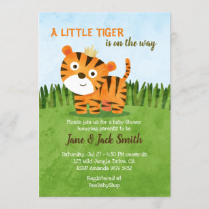 Een kleine tijger is onderweg Baby Shower Kaart
