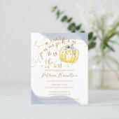 Een kleine uitnodiging tot Baby shower voor pompoe (Staand voorkant)