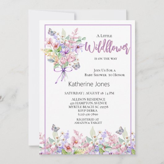 Een kleine uitnodiging voor het Baby shower van Wi (Voorkant)