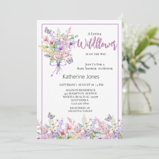 Een kleine uitnodiging voor het Baby shower van Wi (Staand voorkant)