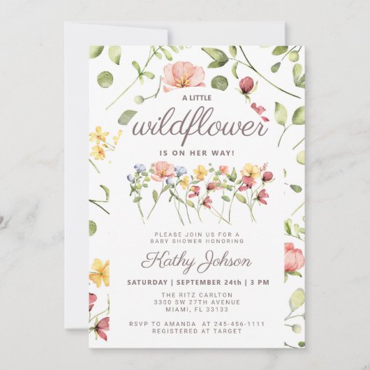 Een kleine uitnodiging voor het Baby shower van Wi (Voorkant)