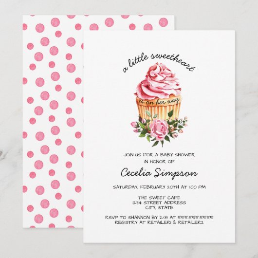 Een kleine Valentijn Baby shower Kaart (Voorkant / Achterkant)