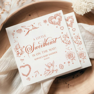 Een kleine Valentijnsdag baby shower Servet