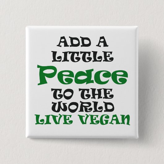Een kleine veganische Button voor vrede (Voorkant)