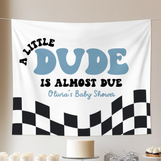 Een kleine vent is bijna jarig Baby Shower Welkom  Wandkleed